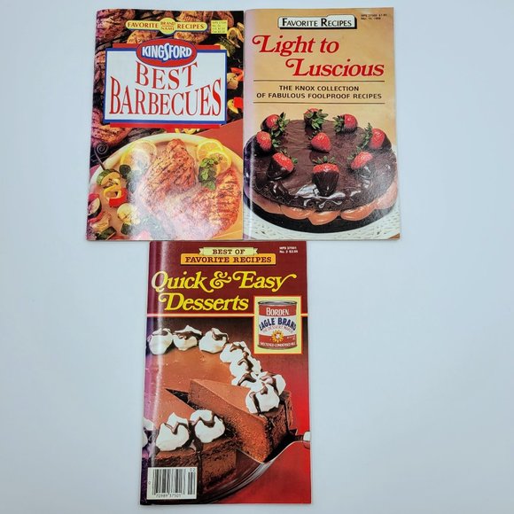 Best Of Recipes Booklets Barbecues Light To Luscious Quick & Easy Desserts Cooki - Picture 1 of 14